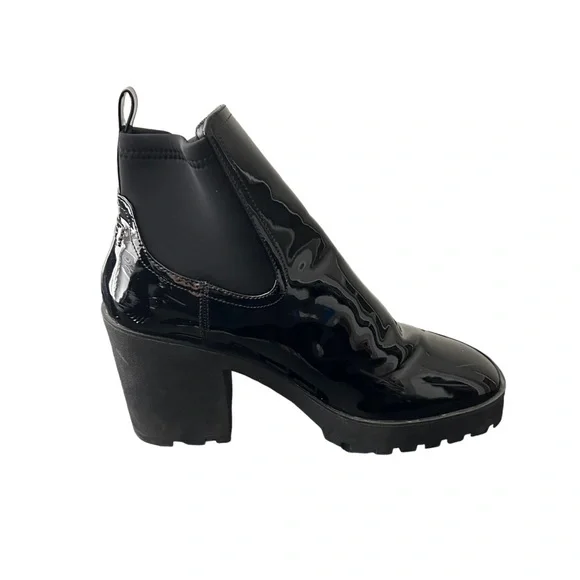 ALDO Women’s Platform Black Pull-Tab Bigmood Leather Chelsea Boots Size 11 - Picture 2 of 11